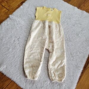 Organic Cotton Baby Romper "You are my favorite" Yellow Daisies Size 86 / 18 mo.